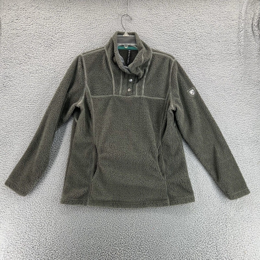 KUHL Outdoor Pullover Snap T Fleece Jacket Sweater Women's Size Medium Green